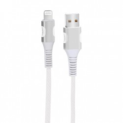 EGOBOO ChargeFlow Fabric Cable USB-A to Lightning - White