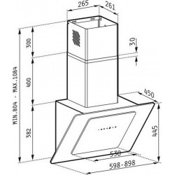 Pyramis Fiero Απορροφητήρας Καμινάδα 60cm Μαύρος