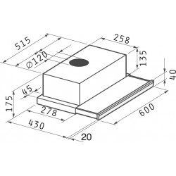 Pyramis Essential Συρόμενος Απορροφητήρας 60cm Inox