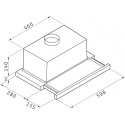 Pyramis Essential Slim Turbo Συρόμενος Απορροφητήρας 60cm Inox