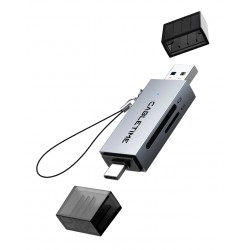 CABLETIME card reader CT-ACSD3-AG, SD/micro SD, USB/USB-C, 5Gbps, γκρι