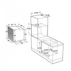 Korting KBO 6715E02 XK Φούρνος άνω Πάγκου 77lt χωρίς Εστίες Π59.5εκ. Inox