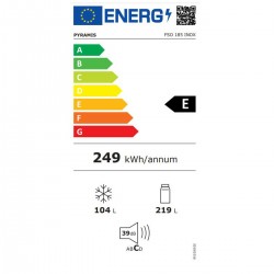 Pyramis FSO 185 Ψυγειοκαταψύκτης NoFrost Υ185xΠ60xΒ68.5εκ. Inox